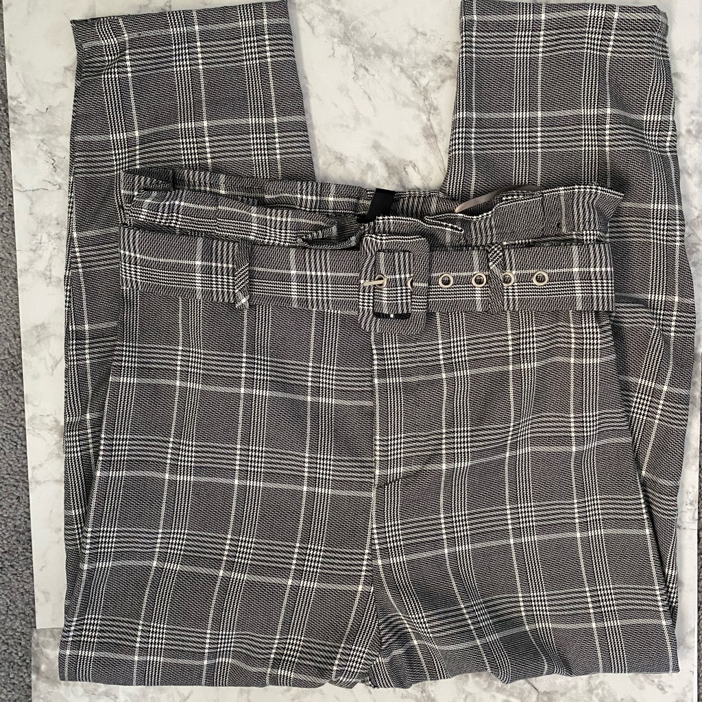 Windsor High Waisted Plaid Trousers